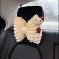 Ruffled Cartoon Kitty Bow Headrest Pillow
